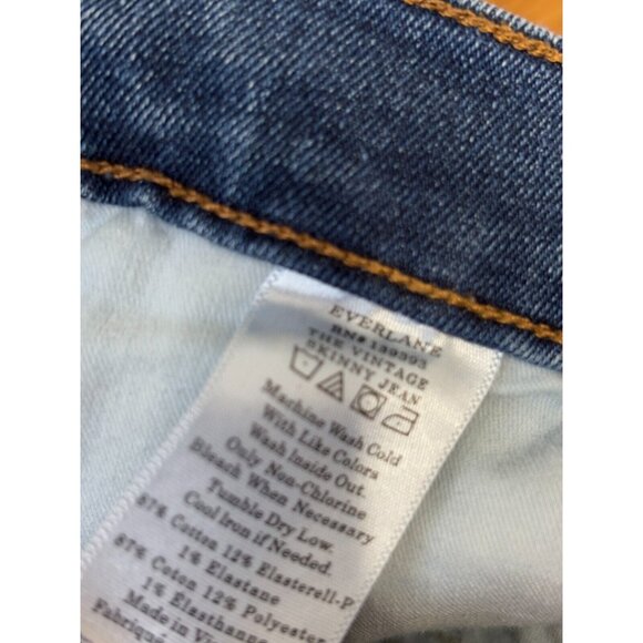 Everlane Womens The Vintage Skinny Jeans Size 24 Ankle Crop 24x24 Blue Denim - Picture 5 of 7
